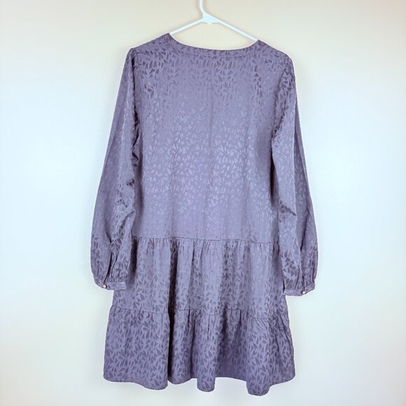 NWT LOFT Textured Jacquard Tiered Mini Dress | M - Picture 2 of 9